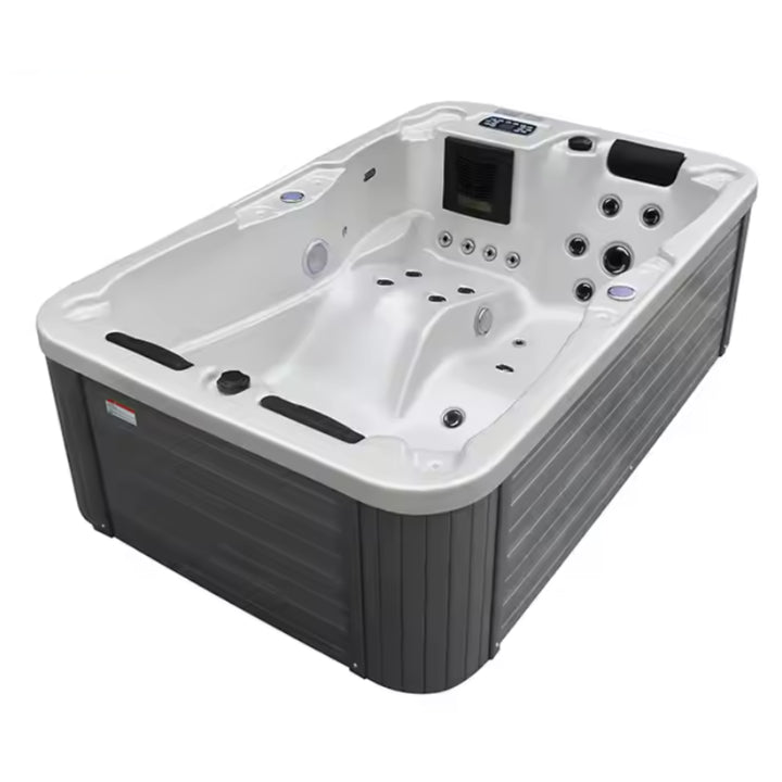 Four-Person Outdoor Hot Tub with Integrated Seating