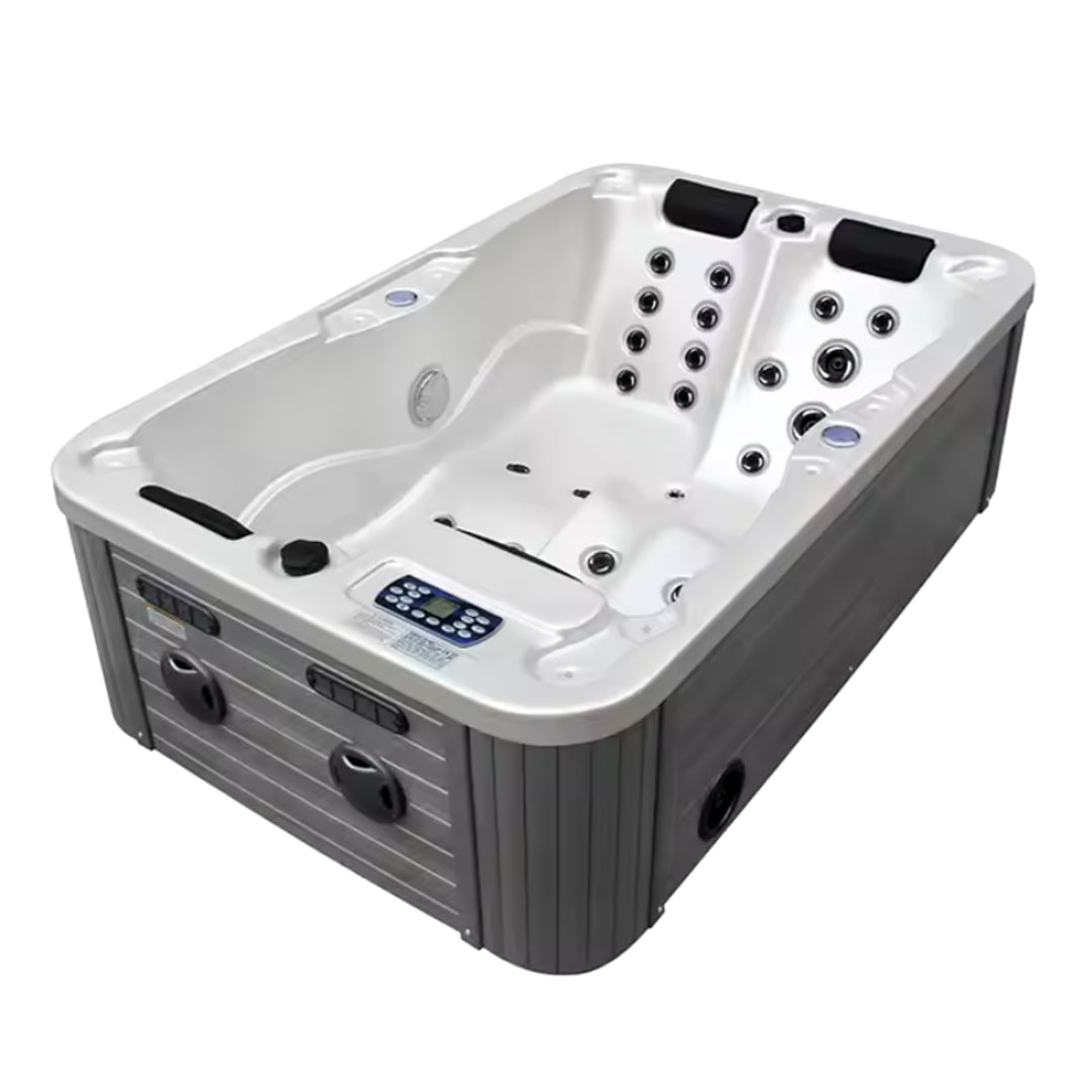 Four-Person Outdoor Hot Tub with Integrated Seating