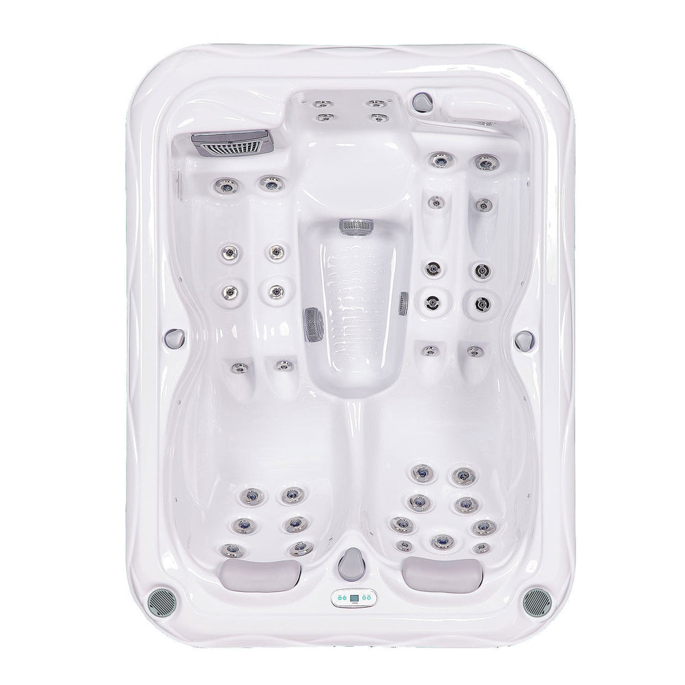 Buenospa Atlanta hot tub - top view showing 37 jets and dual reclining lounges